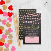 の愛ぶら下がったハートリトルスウィートベイビーシャワー エンクロージャーカード