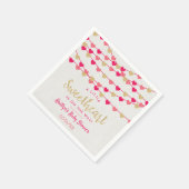 の愛ぶら下がったハートリトルスウィートベイビーシャワー スタンダードカクテルナプキン (角)