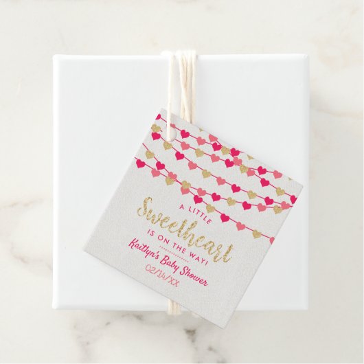 の愛ぶら下がったハートリトルスウィートベイビーシャワー フェイバータグ (インサイチュ)