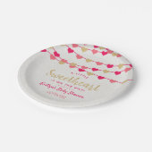 の愛ぶら下がったハートリトルスウィートベイビーシャワー ペーパープレート (アングル)