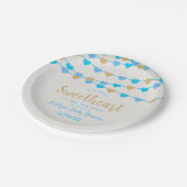 の愛ぶら下がったハートリトルスウィートベイビーシャワー ペーパープレート (アングル)