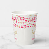 の愛ぶら下がったハートリトルスウィートベイビーシャワー 紙コップ (右)