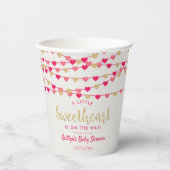 の愛ぶら下がったハートリトルスウィートベイビーシャワー 紙コップ (正面)