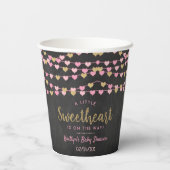 の愛ぶら下がったハートリトルスウィートベイビーシャワー 紙コップ (裏面)