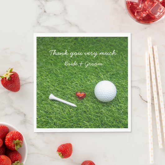 の愛を持つゴルフボ結婚ールとティー スタンダードランチョンナプキン (インサイチュ)