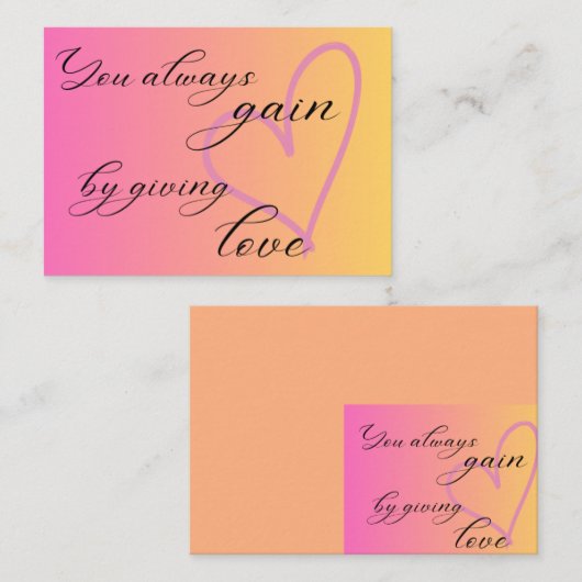 の愛与えの引用文ノートカ感動的ード ノートカード (正面/裏面)