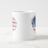 ~の愛国的なアメリカハートグランジ ジャンボコーヒーマグカップ (正面)