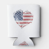 ～の愛国的なアメリカハートグランジ 缶クーラー (裏面)