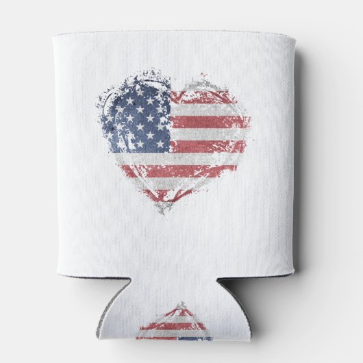 ～の愛国的なアメリカハートグランジ 缶クーラー (裏面)