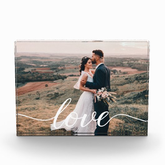 の愛結婚の台本の写パーソナライズされた真プレゼント フォトブロック (正面)