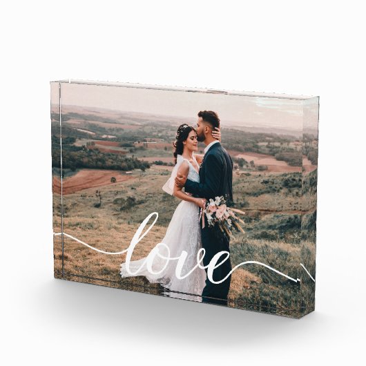 の愛結婚の台本の写パーソナライズされた真プレゼント フォトブロック (右)