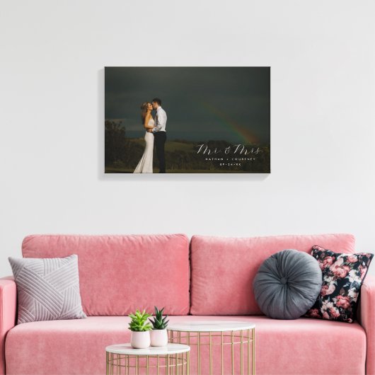 の愛結婚の完全な写真のポートレートをパーソナライズ キャンバスプリント (インサイチュ (リビング))