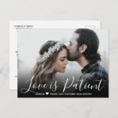 の愛結婚は患者が延期されたシンプル写真 案内ポストカード (正面/裏面)