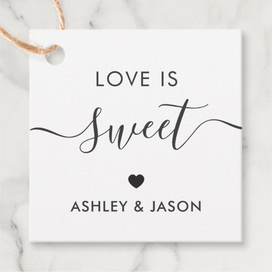 の愛結婚は甘い贈り物のラベル、の結婚ラベル、クラフト フェイバータグ (正面)