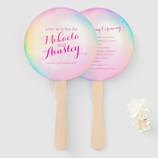 の愛結婚は、エアバブル・アートプログラムに含まれている ハンドファン (正面&裏面)