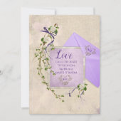 の愛結婚引用文とフローラブランチ 招待状 (正面)