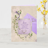 の愛結婚引用文とフローラ分岐カード カード (黄色い花)