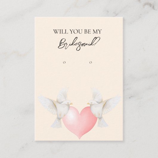 の愛結婚鳥の花嫁のイヤリングディスプレイカード 名刺 (正面)