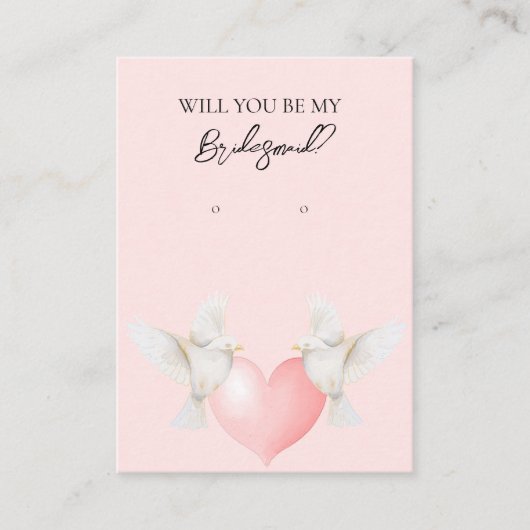 の愛結婚鳥の花嫁のイヤリングディスプレイカード 名刺 (正面)