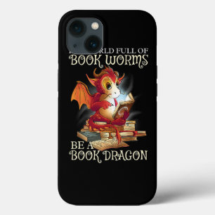 の愛読者ライブラリ本の恋人ドラゴンブックワーム iPhone 13ケース
