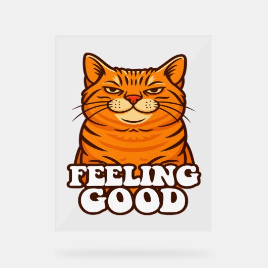 の感じいいクール猫 アクリルサイン (正面)