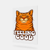 の感じいいクール猫 アクリルサイン (傾斜)