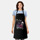 の感じしゃれた黒猫クラシックTシャツ エプロン (着用した状態)