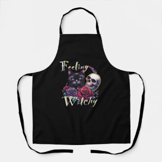 の感じしゃれた黒猫クラシックTシャツ エプロン