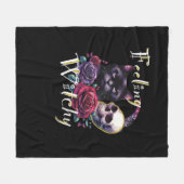 の感じしゃれた黒猫クラシックTシャツ フリースブランケット (正面(横))