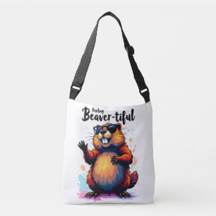 の感じビーバーの美しさ – Beaver おもしろい Graphic クロスボディバッグ