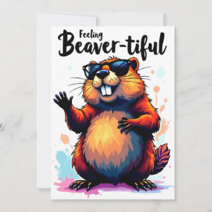 の感じビーバーの美しさ – Beaver おもしろい Graphic シーズンカード