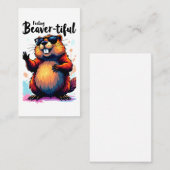 の感じビーバーの美しさ – Beaver おもしろい Graphic 名刺 (正面/裏面)
