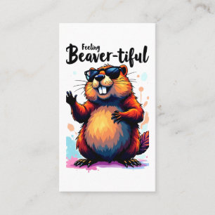 の感じビーバーの美しさ – Beaver おもしろい Graphic 名刺