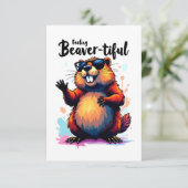 の感じビーバーの美しさ – Beaver おもしろい Graphic 案内状 (スタンド正面)