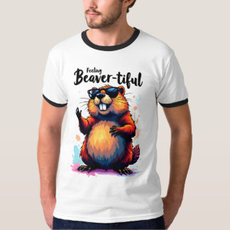 の感じビーバーの美しさ – Beaver おもしろい Graphic Tシャツ