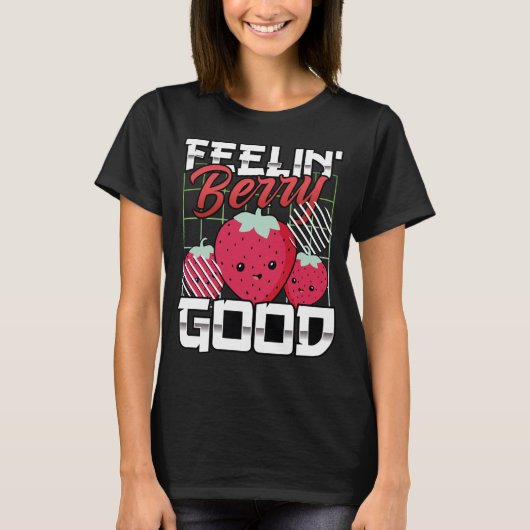 の感じベリー良いおもしろい果物、イチゴ Tシャツ (正面)