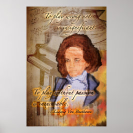 の感じベートーベン(オリジナルデジ絵画タル) ポスター