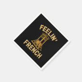 の感じヴィンテージフランスのギロチン スタンダードカクテルナプキン (角)