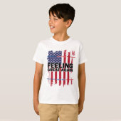 の感じ再素晴らし度トランプ2024米国国旗V Tシャツ (正面フル)