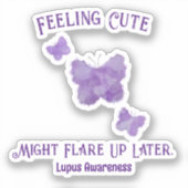 の感じ可愛さが後の紫の蝶に燃え上がるかもしれない シール (正面)