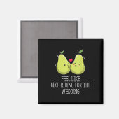 の感じ婚約に乗るバイク結婚ライディング マグネット (正面/裏面)