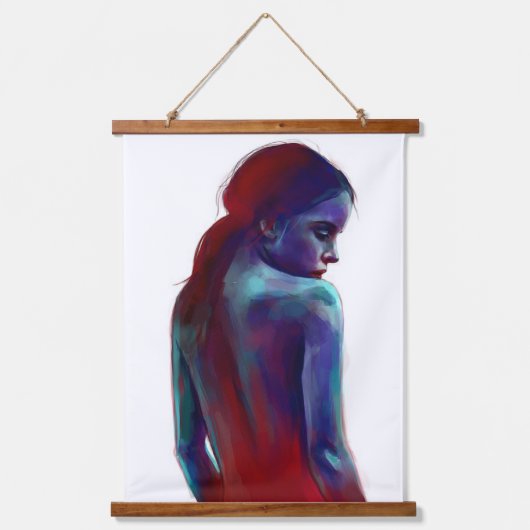 の感じ青カスタムい26"x36"垂直、1つのパネル 吊り下げ型タペストリー (正面)