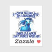 の感じ青、馬 シール (シート)