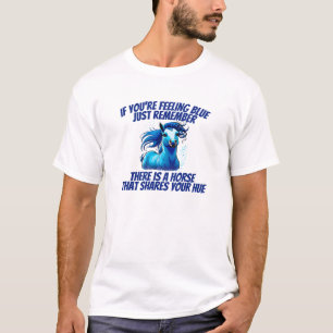 の感じ青、馬 Tシャツ
