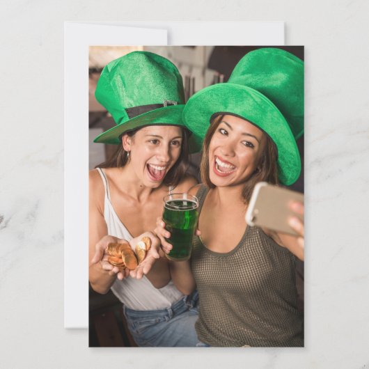の感じ非常に幸運なグリーン聖パトリックの日のパーティー 招待状 (裏面)