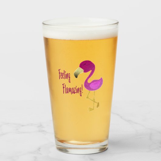 の感じ驚くべきフラミンゴ タンブラーグラス (ドリンク正面)