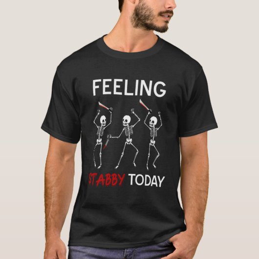 の感じStabby Todayスケルトンハロウィーン Tシャツ (正面)