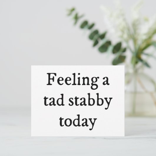 の感じTad Stabbyのおもしろい引用文 ポストカード (スタンド正面)