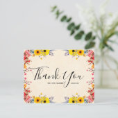 の感謝結婚ロマンチックなフローラスクリプトはがき ポストカード (スタンド正面)