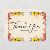 の感謝結婚ロマンチックなフローラスクリプトはがき ポストカード (正面/裏面)